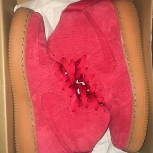 nike red af1 high suede